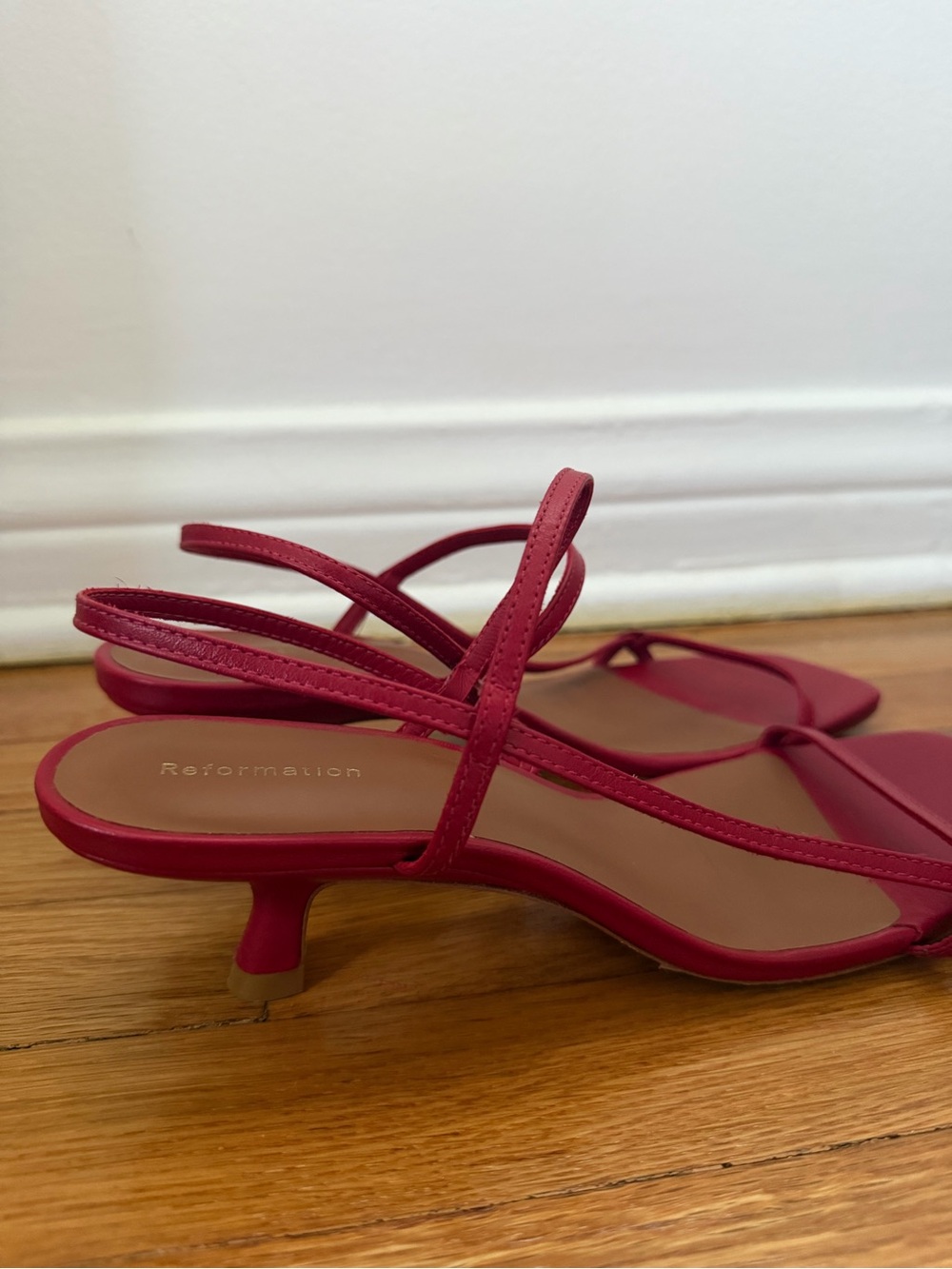 Reformation - Red Strappy Kitten Hill - Picture 9 of 9